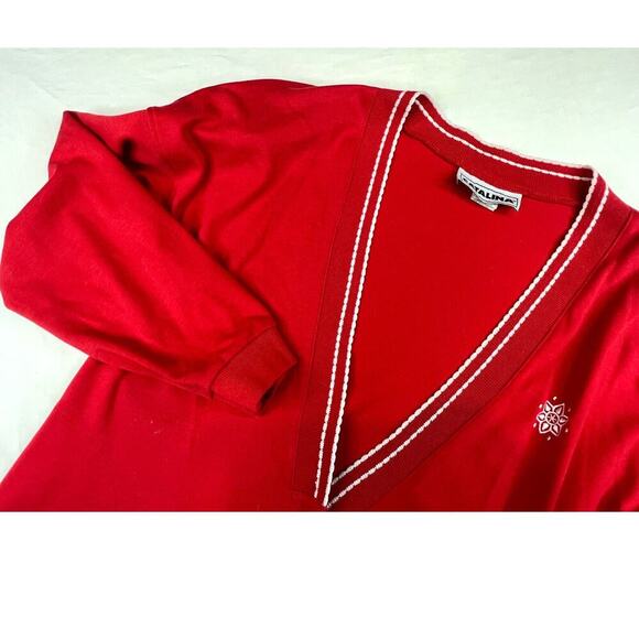 Vintage Catalina Sweatshirt Womens Large Red Button Up Cardigan Long Sleeve Y2K - Picture 13 of 13